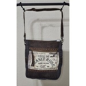 Myra Women's Granite Rose Shoulder Bag Canvas Leather NWOT Western Boho Chic